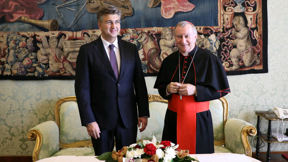 Andrej Plenkovic i Pietro Parolin u posjetu 2017.