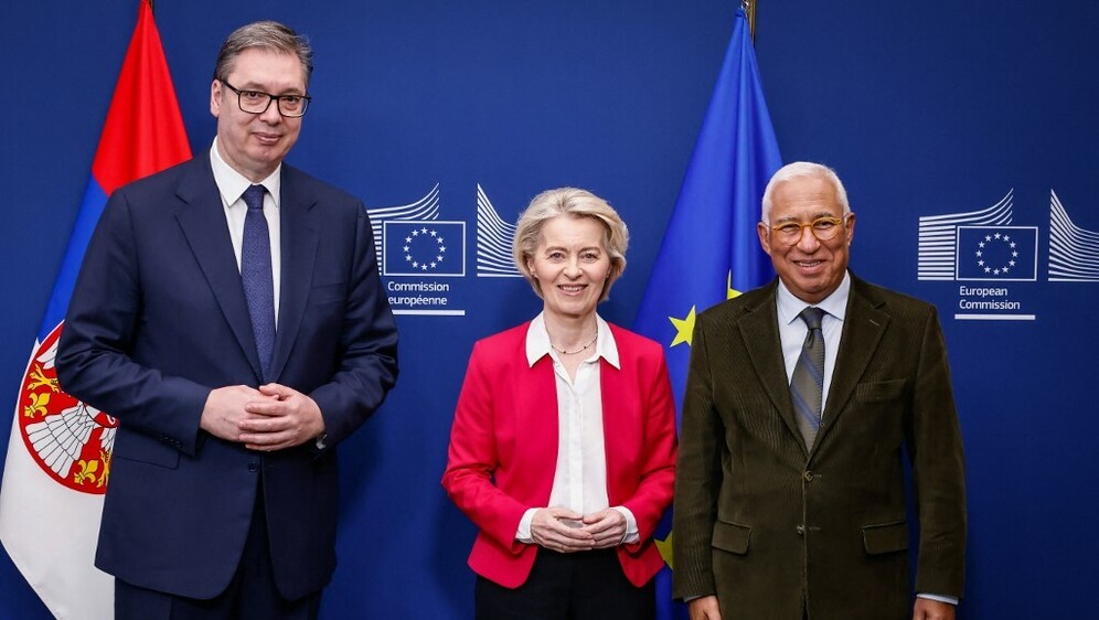 Aleksandar Vučić, Ursula von der Leyen i Antonio Costa