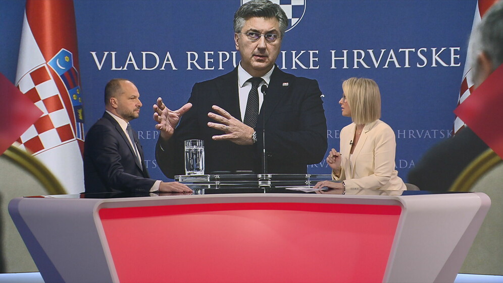 Siniša Hajdaš Dončić i Sabina Tandara Knezović, reporterka Dnevnika Nove TV