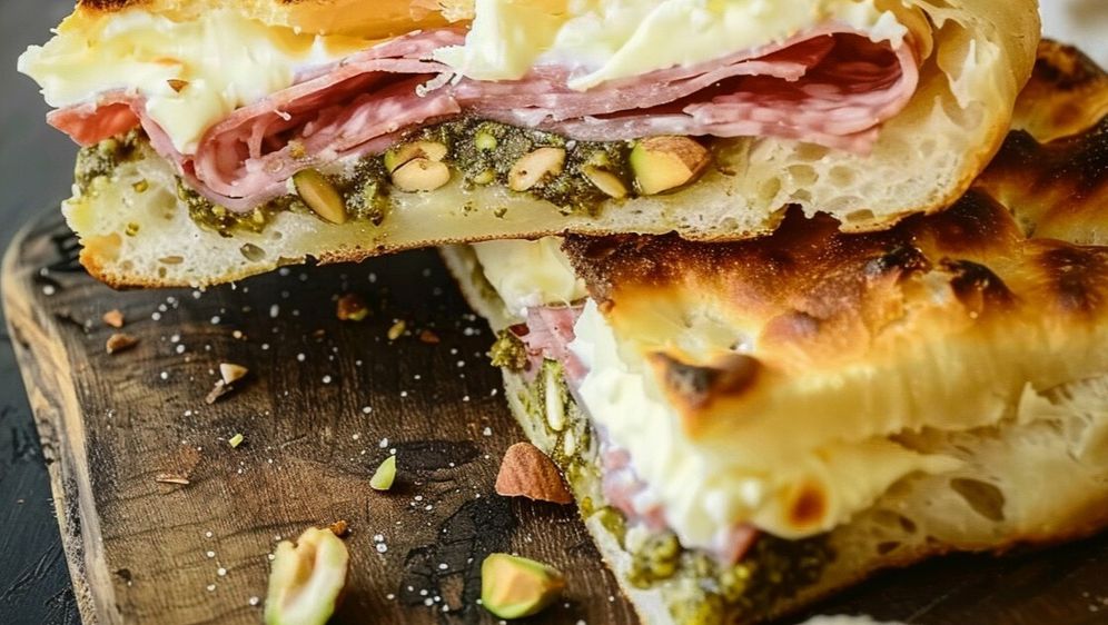 Ilustracija sendviča od focaccije