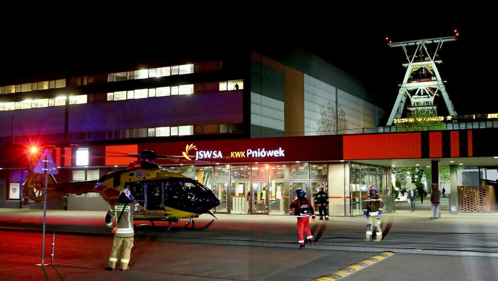 Hitne službe kod rudnika JSW u gradu Pawlowice