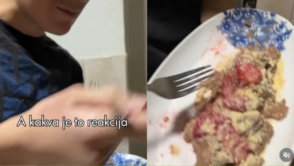 Brat usred probavanja sestrinog kolača