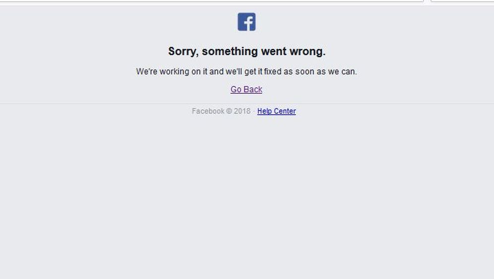 Problemi s Facebookom (Printscreen: Facebook)