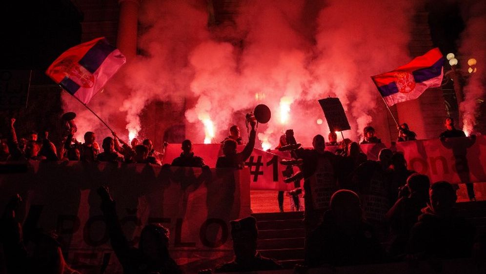 Prosvjedi u Beogradu (Foto: AFP)