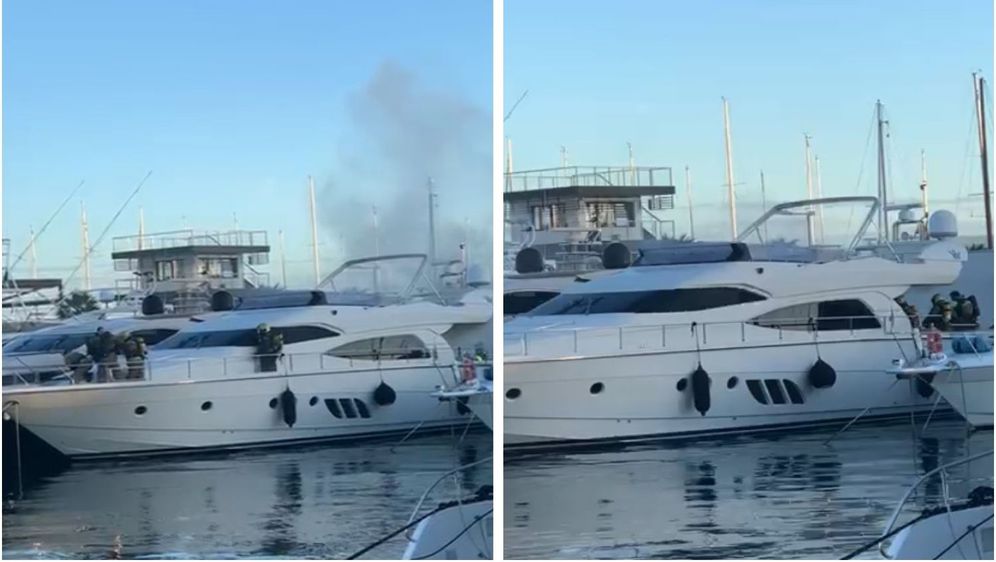 Gašenje požara na brodu u splitskoj ACI marini