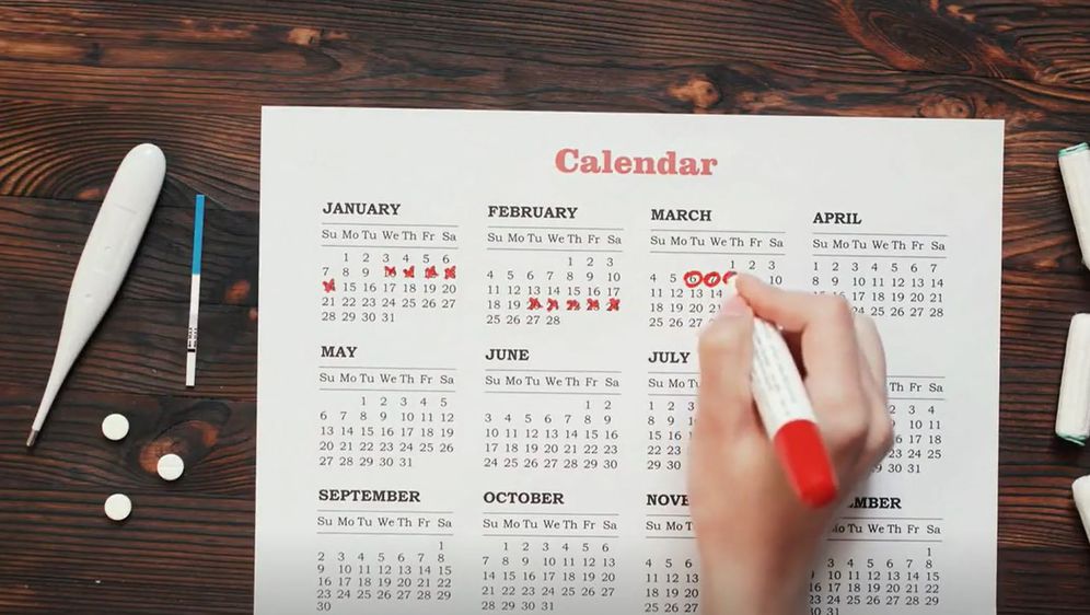 Menstrualni kalendar, ilustracija