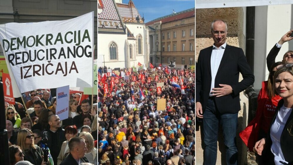 Prosvjed na Markovu trgu