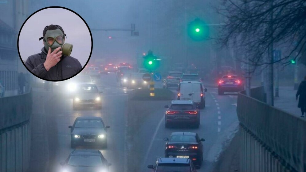 Smog u Zagrebu i Davor Bernardić s gas-maskom