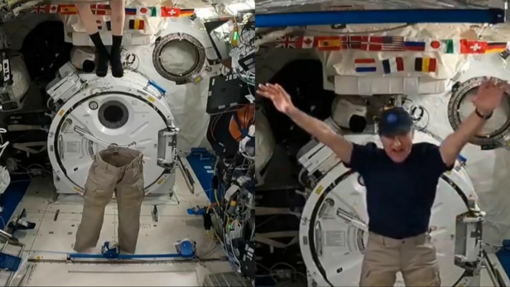 NASA-in astronaut kako oblači hlače na Međunarodnoj svemirskoj postaji