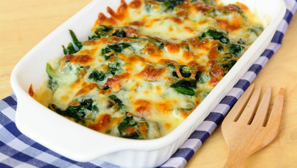 Zapečeni špinat s tikvicama