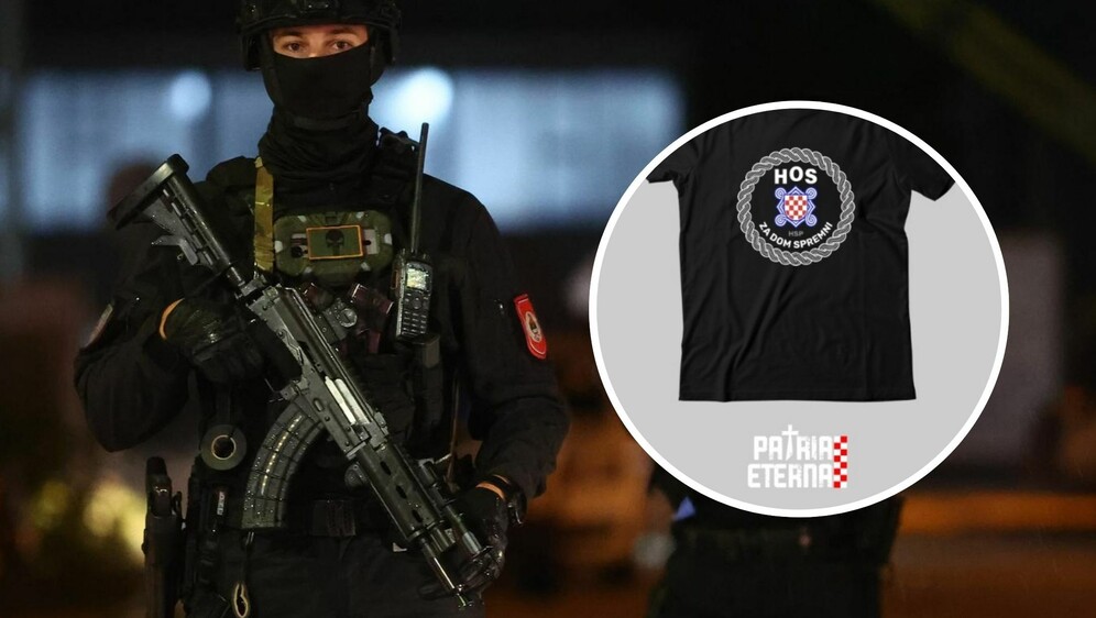 Pripadnik SIPA-e i majica HOS-a