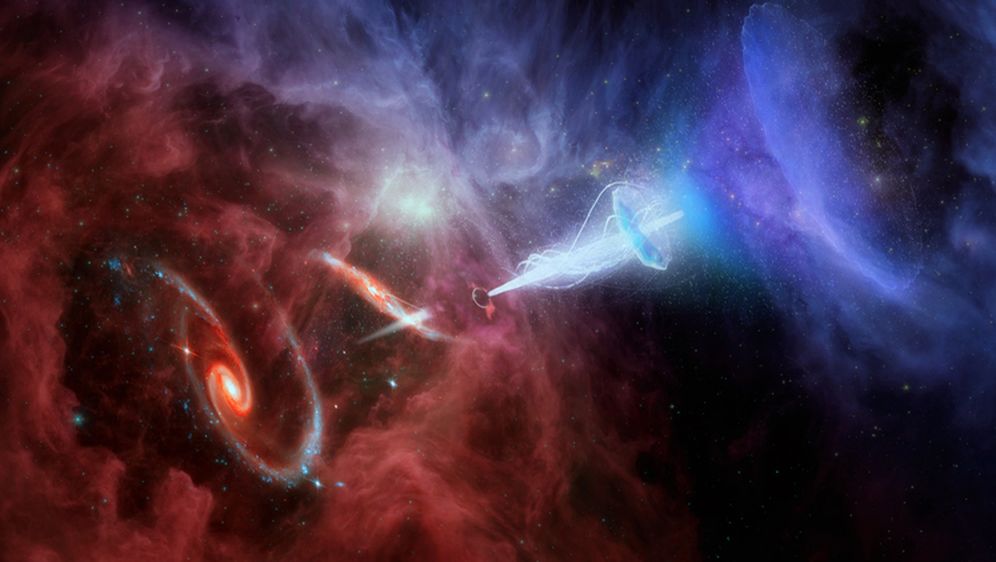 Sudar galaksija, ilustracija