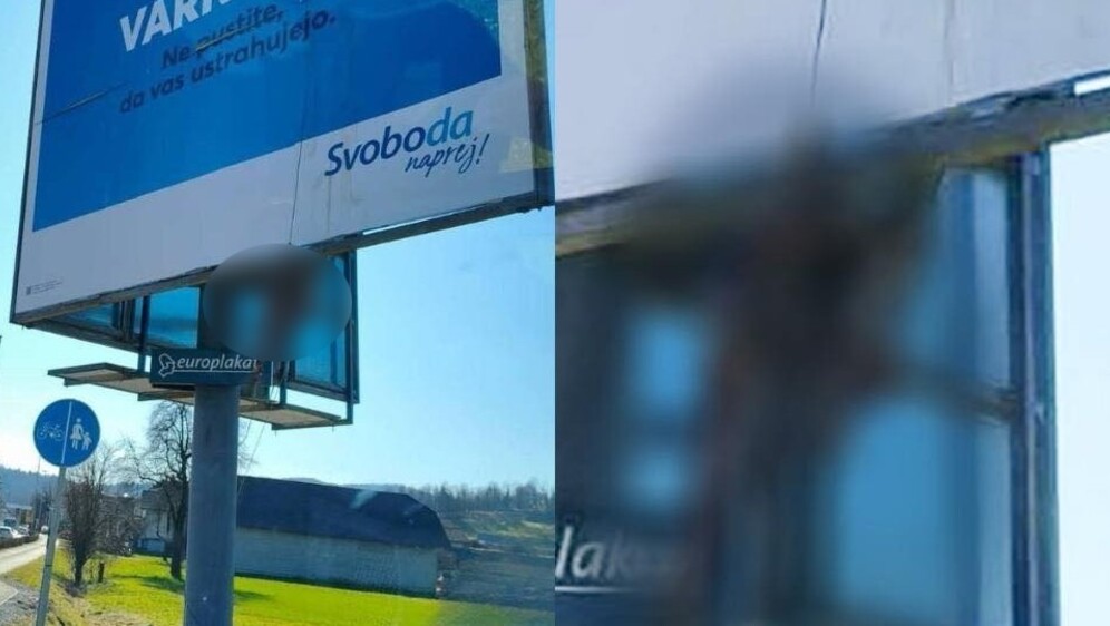 Mrtav pas obješen na predizborni plakat