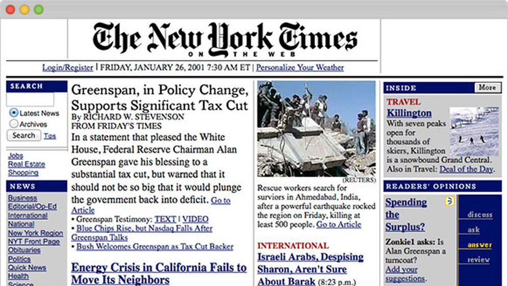 Evolucija web stranice The New York Timesa u jednom GIF-u