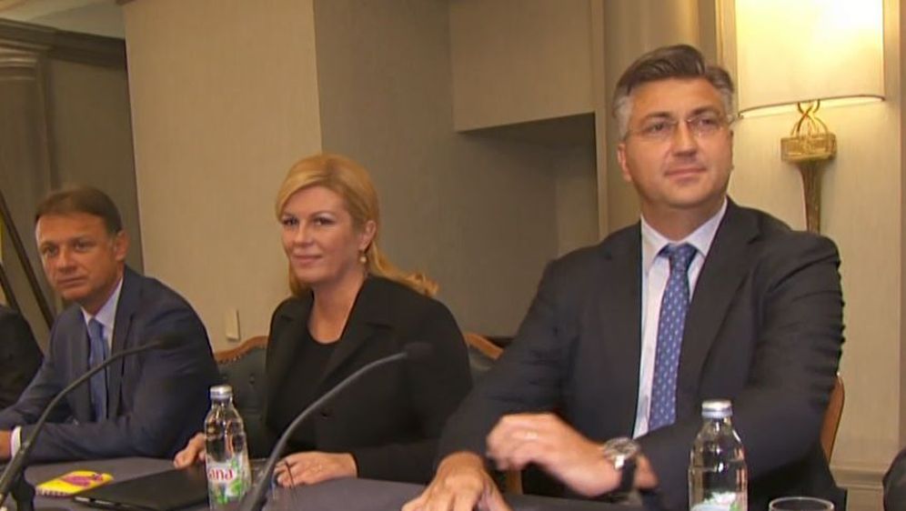 Predsjednica, premijer i predsjednik Sabora (Foto: Dnevnik Nove TV)