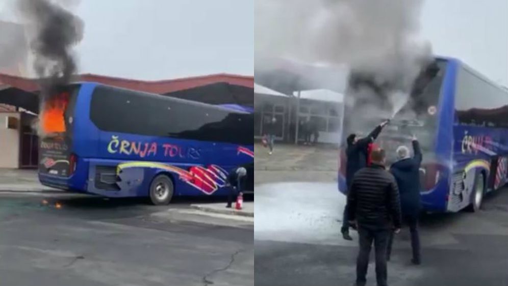 U Vukovaru se zapalio autobus