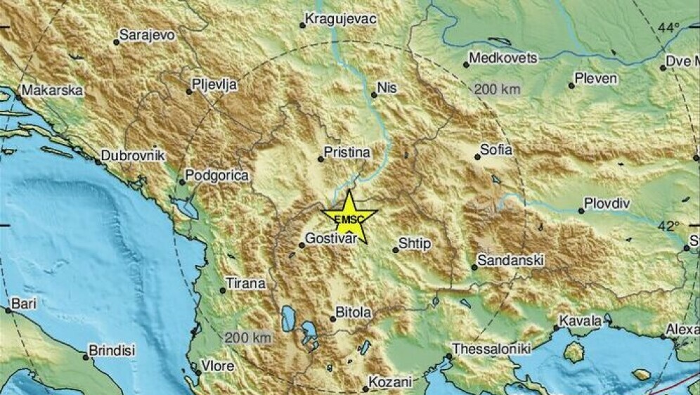 Potres na granici Kosova i Sjeverne Makedonije