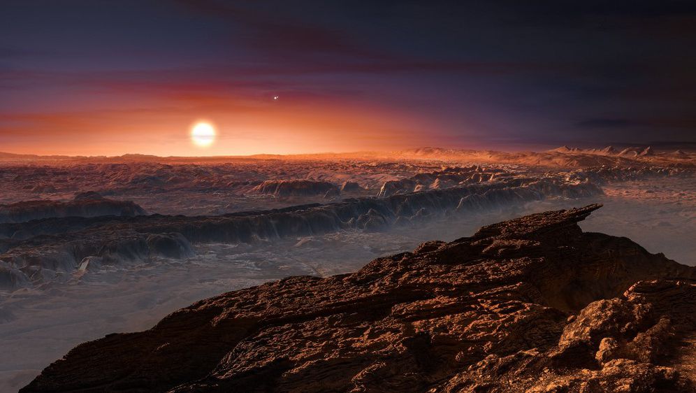 Ilustracija izgleda površine na Proxima b egzoplanetu