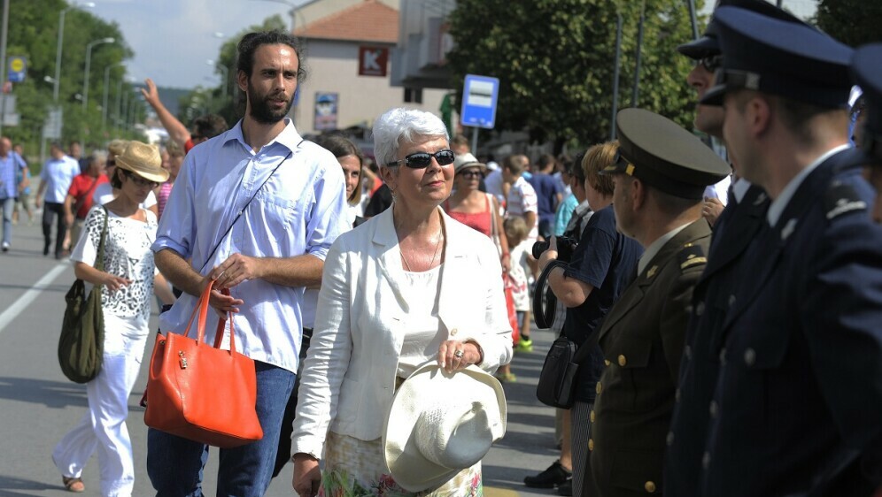 Jadranka Kosor sa sinom Lovrom Škopljancem