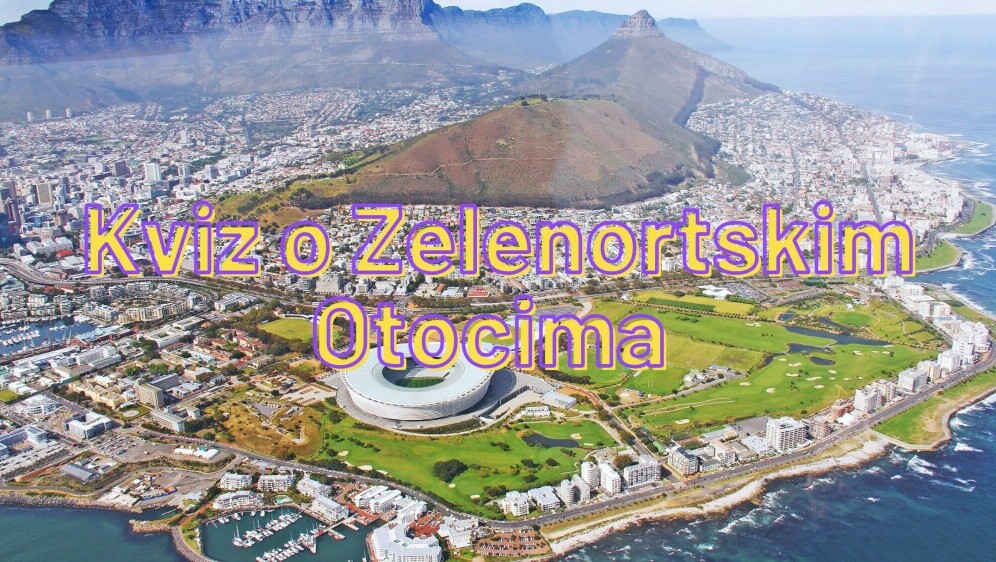 Zelenortski Otoci iz zraka uz naslov kviza