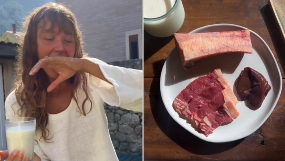 Influencerica Ashley English i njezin doručak od sirovog mlijeka i mesa