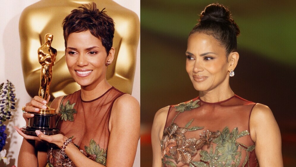 Halle Berry 2002. i 2024. godine u istoj haljini s potpisom Elieja Saaba