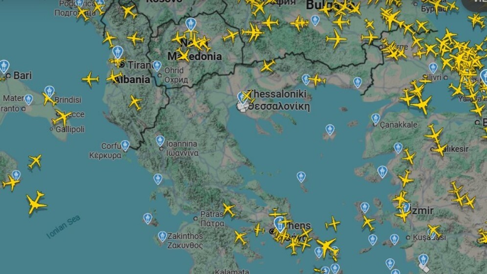 Obustavljen zračni promet iznad Grčke