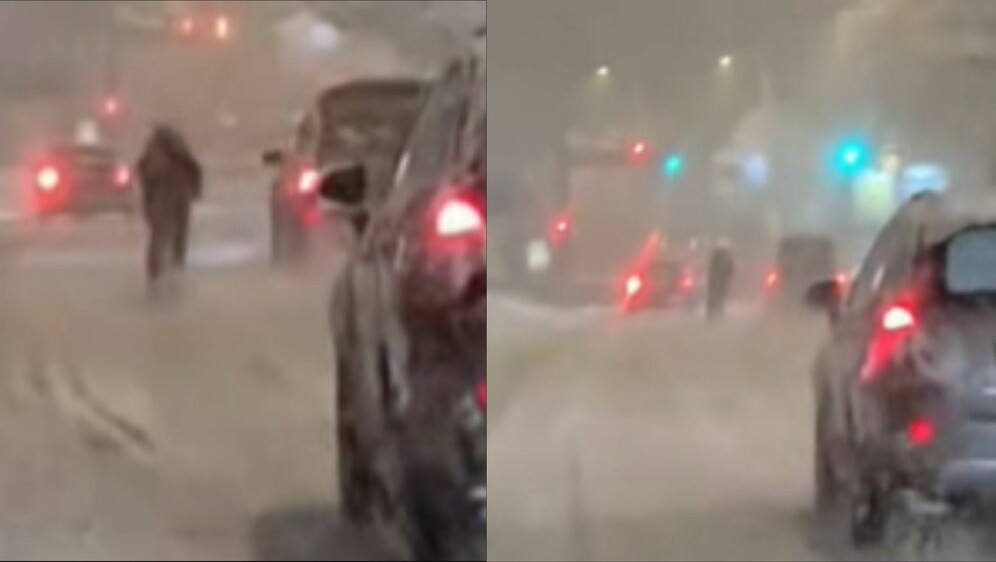 Muškarac koji skija kroz Sarajevo