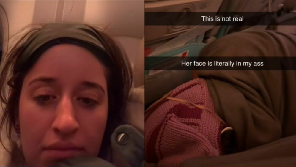 Vožnja avionom i suputnica koja leži na dva mjesta