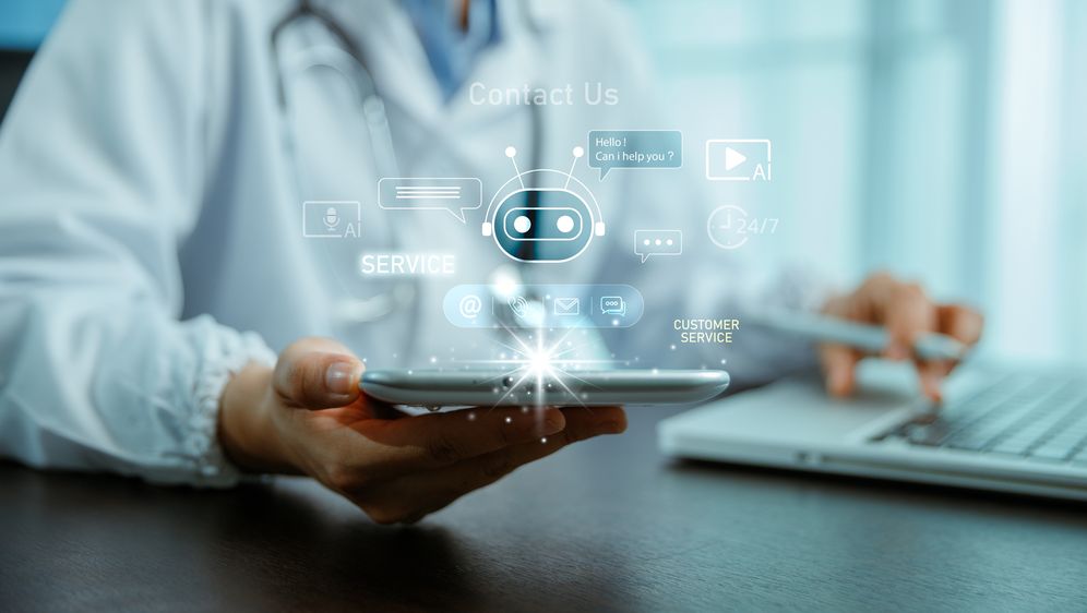 AI digitalni zdravstveni asistent, ilustracija