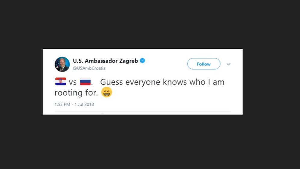 Objava američkog veleposlanika na Twitteru (Screenshot: Twitter)