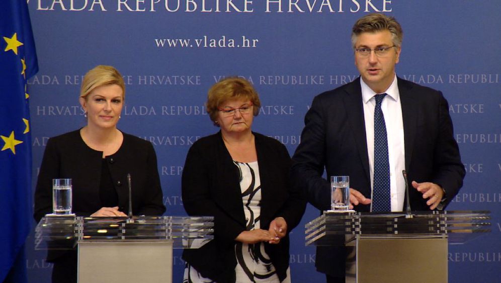 Predsjednica Kolinda Grabar-Kitarović, premijer Andrej Plenković i ministrica Nada Murganić (Foto: Dnevnik.hr)