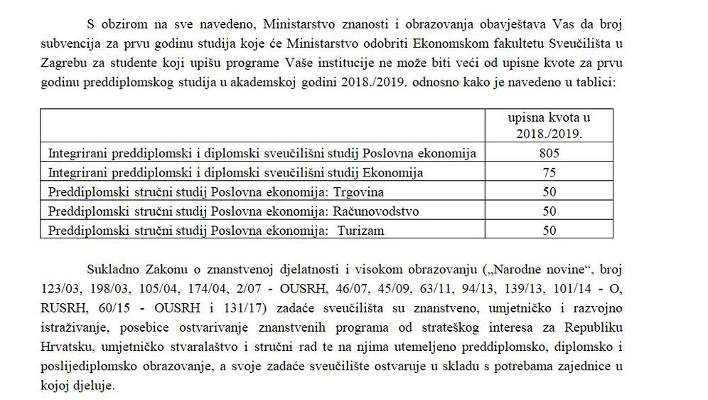 Subvencije za studente Ekonomskog fakulteta (Foto: Dnevnik.hr)