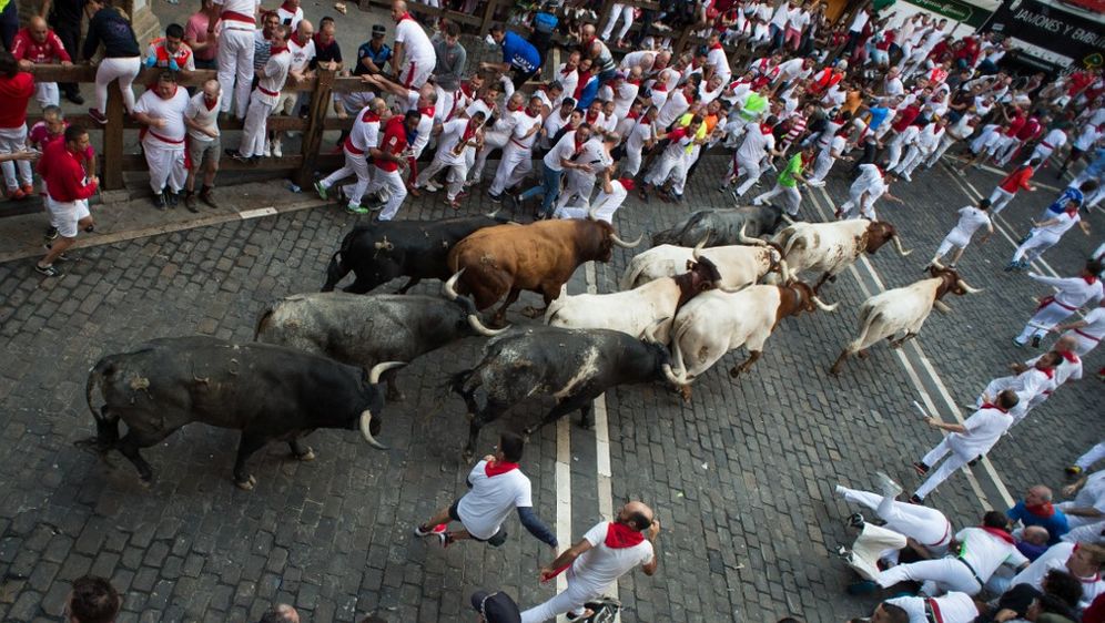 Utrke s bikovima u Pamploni (Foto: AFP)