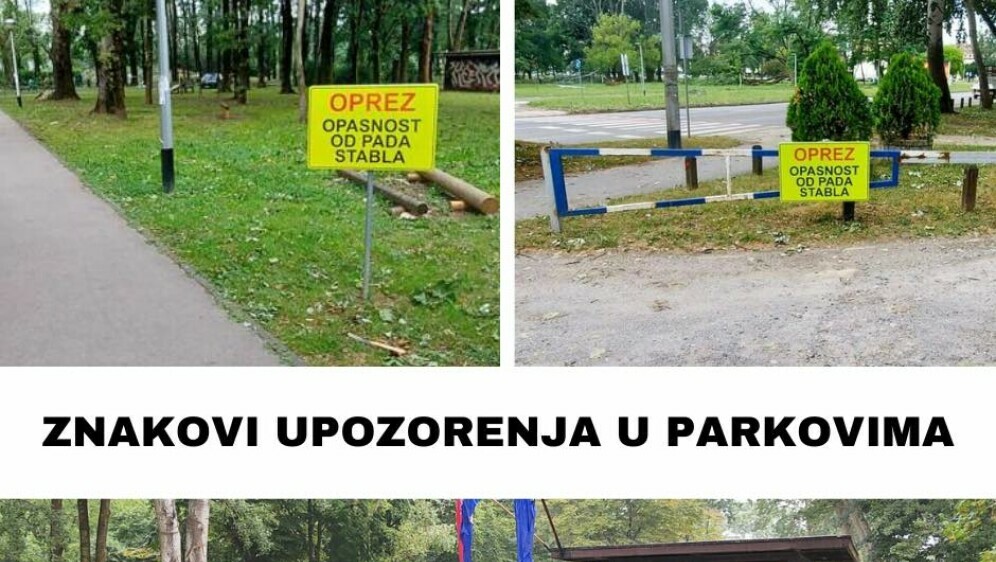 Znakovi upozorenja u zagrebačkim parkovima