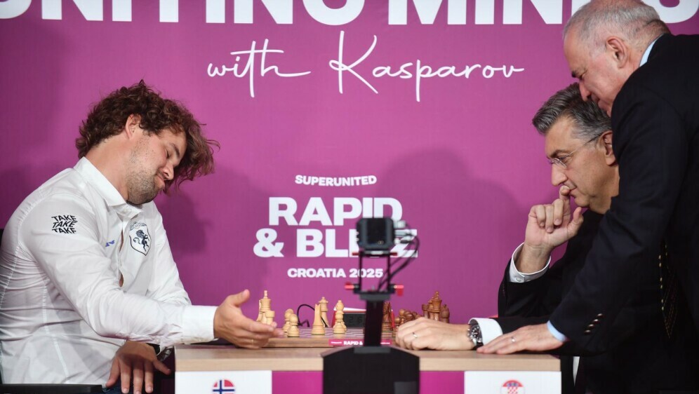 Magnus Carlsen, Andrej Plenković, Gari Kasparov