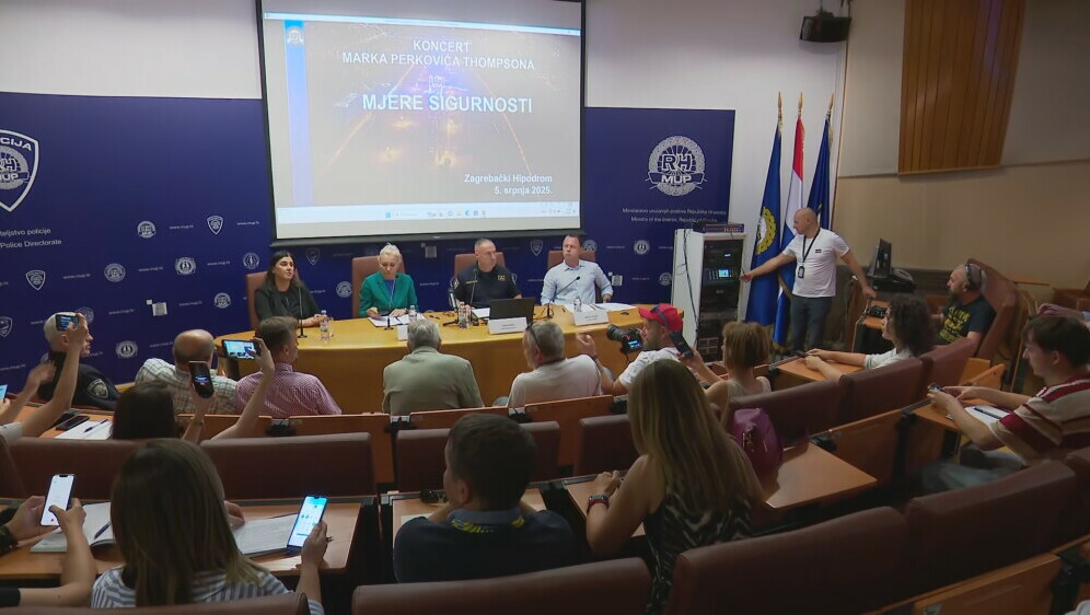 MUP-ova konferencija za medije o mjerama sigurnosti na Thompsonovu koncertu
