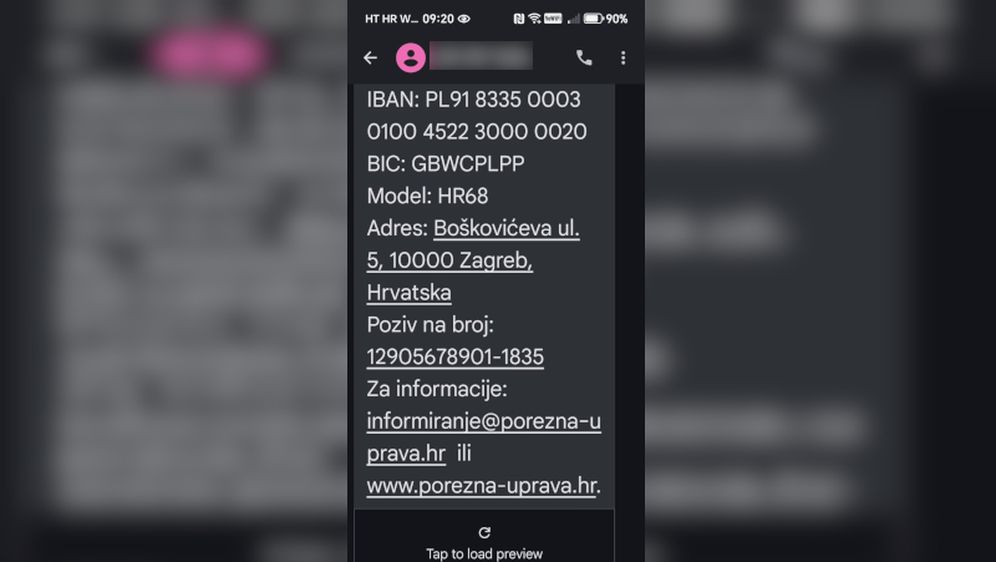 Lažni SMS iz Porezne uprave