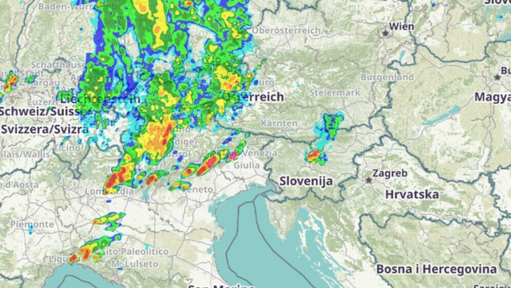 Nevrijeme iznad Italije i Slovenije