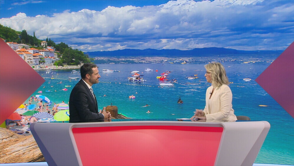 Tonči Glavina i Sabina Tandara Knezović, reporterka Dnevnika Nove TV