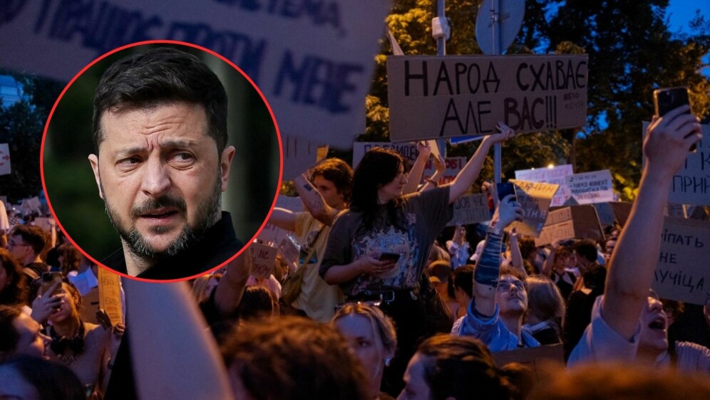 Volodimir Zelenski i prosvjed protiv ukidanja antikorupcijskih agencija