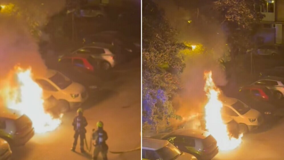 Požar automobila na zagrebačkoj Knežiji