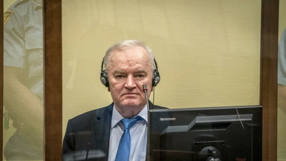 Ratko Mladić na suđenju 2021.