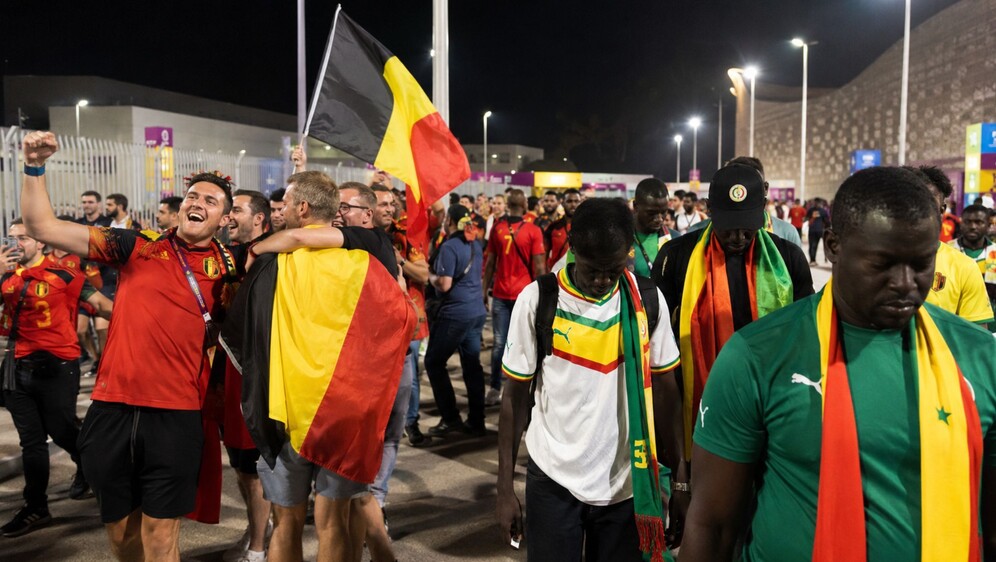 Belgijski i Senegalski navijači