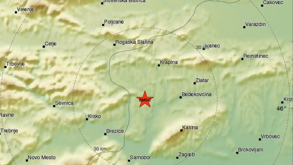Potres kod Zaboka (Screenshot: EMSC)