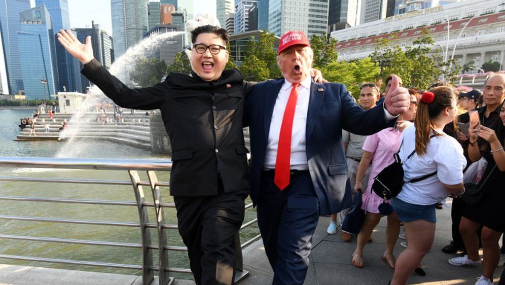 Dvojnici Trumpa i Kim Jong Una u Singapuru (Foto: AFP) - 4