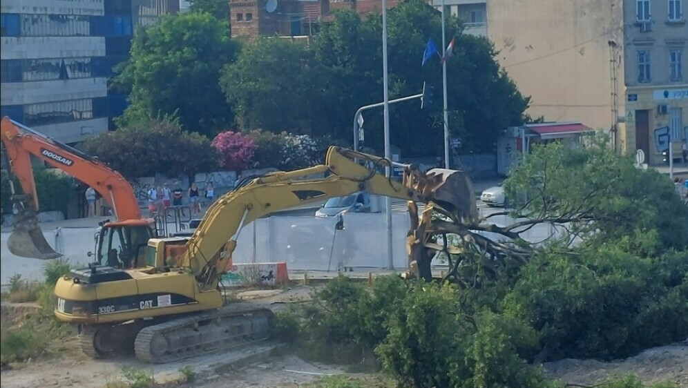Rušenje stabla u Splitu