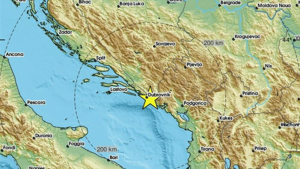 Potres kod Dubrovnika