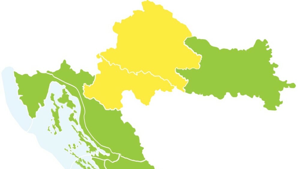 Žuti alarm za središnju Hrvatsku