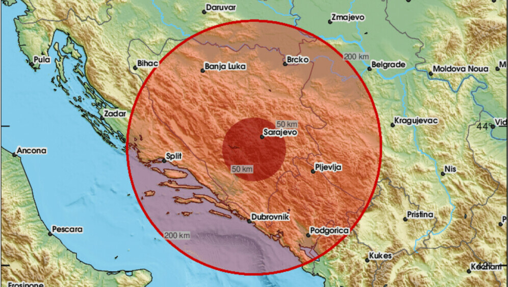 Potres u ponedjeljak ujutro pogodio Bosnu i Hercegovinu